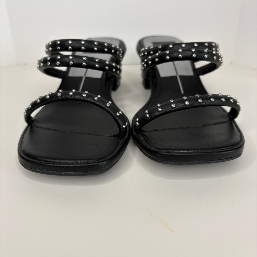 Dolce Vita Studded Black Slip On Square Toe Heeled Sandals - Women's Size 6.5 - Picture 4 of 6